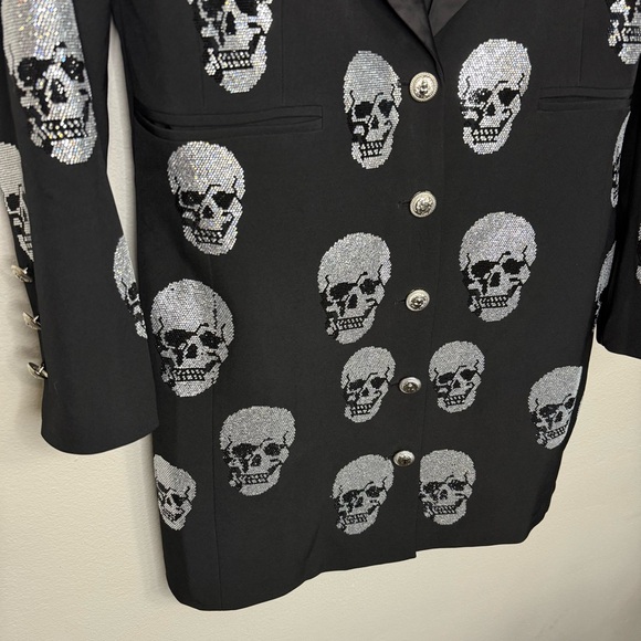 AKIRA Rhinestone Skull Blazer Dress - Picture 4 of 8